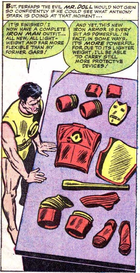 Tony putting together his new suit