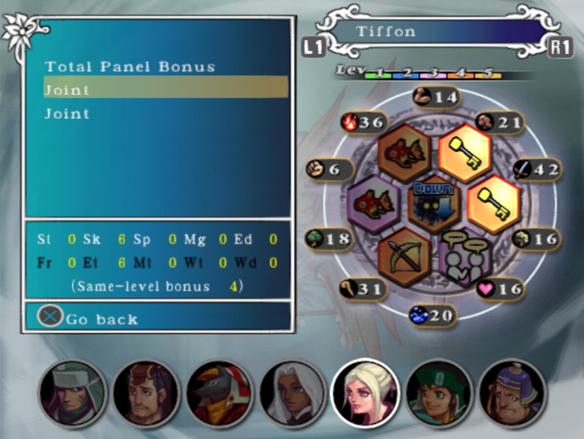 Formation Bonus on the Status menu